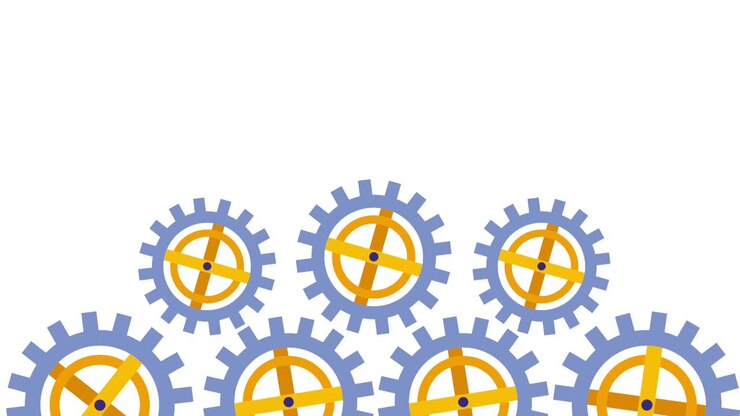 many gears cogwheel work motion engineering