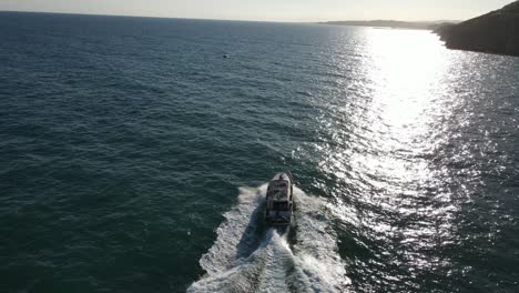 Aerial-views-of-boats-sailing-in-the-coast-nearby-Barcelona