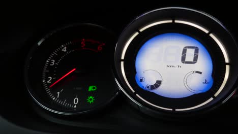 car dashboard with backlight and speed sensor