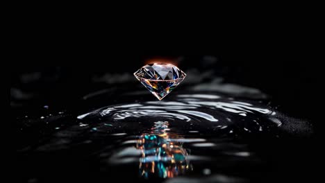 the magnificent glittering diamond droplet splashing in the dark water creates an stunning visual