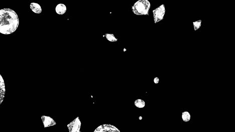 los diamantes volando en el fondo del bucle de animación de bucle de rastro. estacional, lujo, éxito,