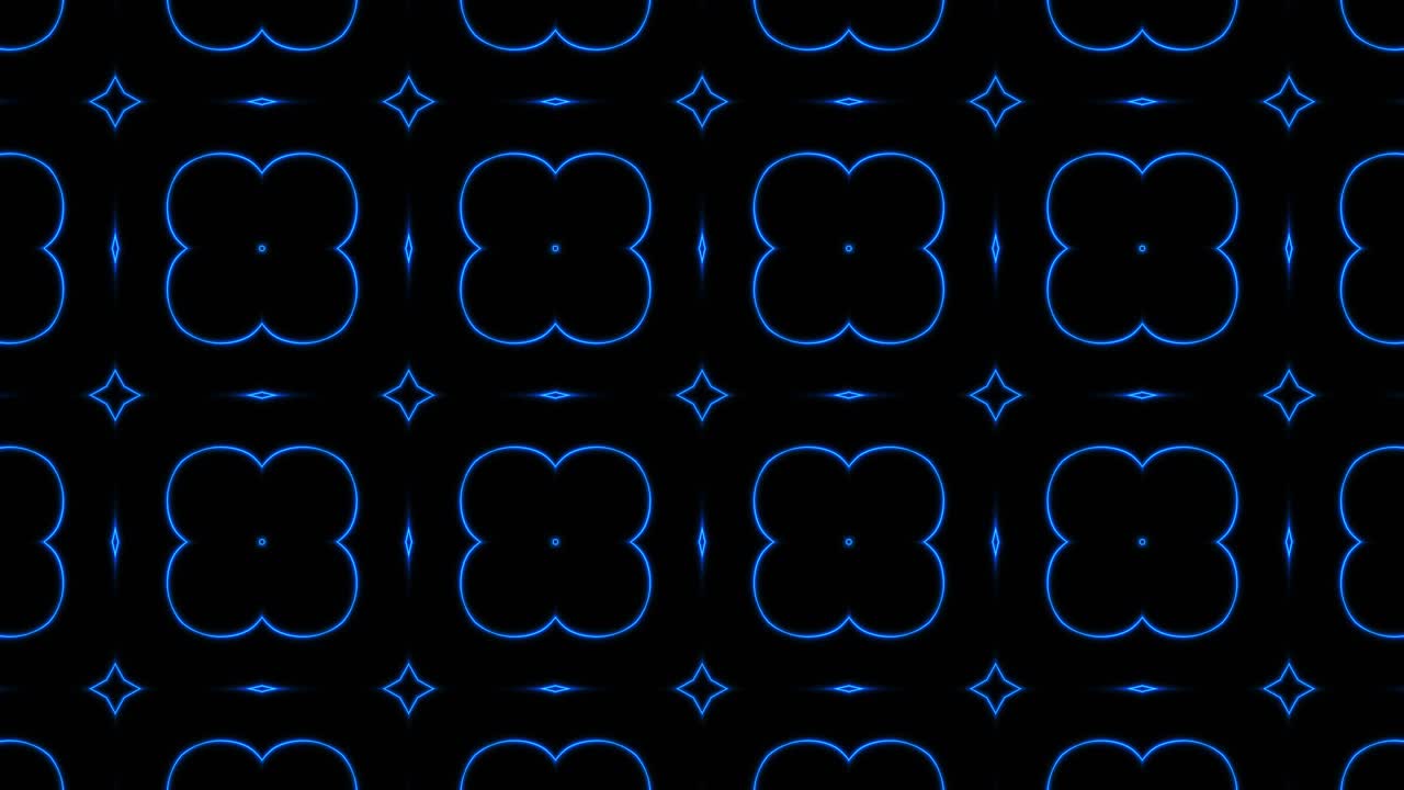 추상적인 파란색 기하학적 원활한 패턴 배경, 추상적인 줄무, 칼레도스코프 루프, 빠른 사이키델릭, 다채로운 칼레도코프 배경, 디스코 추상적인 모션 배경