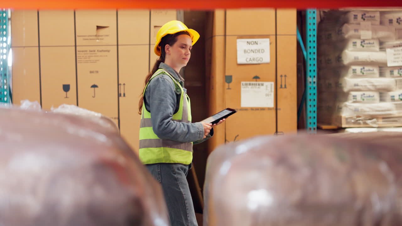 trabajador de almacén comprobando el inventario