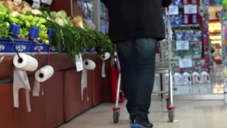 shopping fruit and vegetable in greengrocer