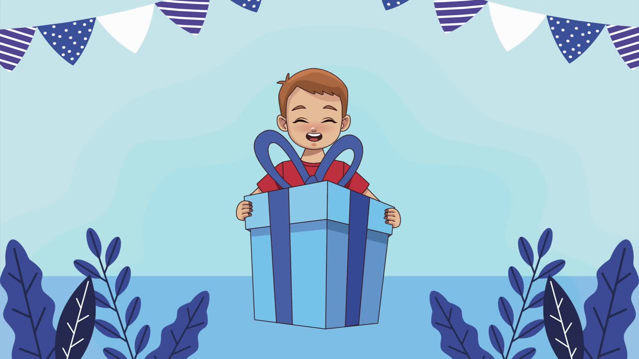 선물 상자 에 있는 작은 소년 의 선물