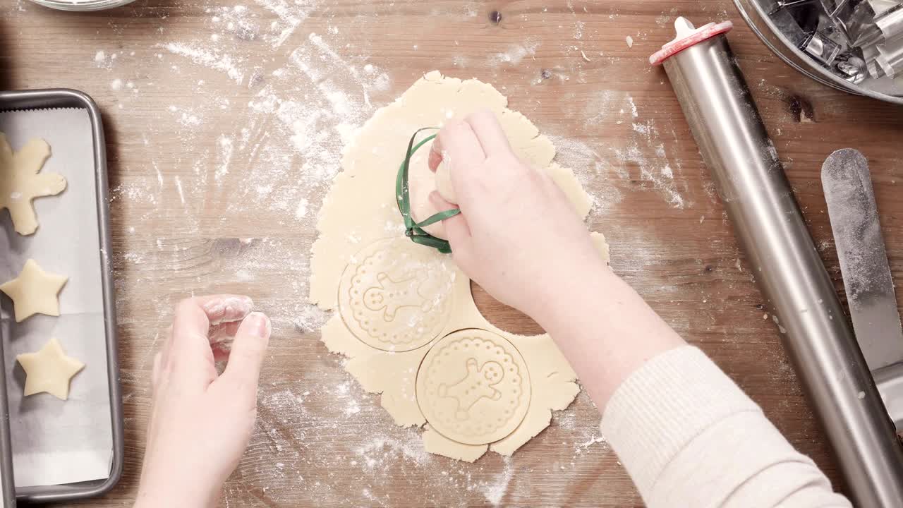 Baking Christmas sugar cookies for Santa.