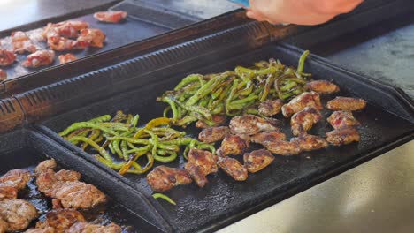 carne y verduras a la parrilla