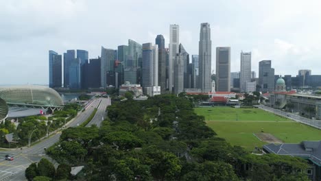 singapore skyline and park view from above