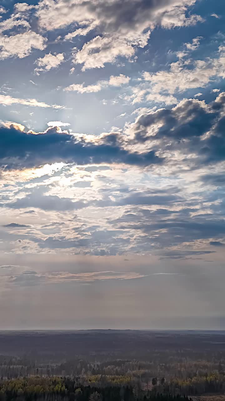 Timelapse Of Clouds Over Rural Landscape - Vertical Shot