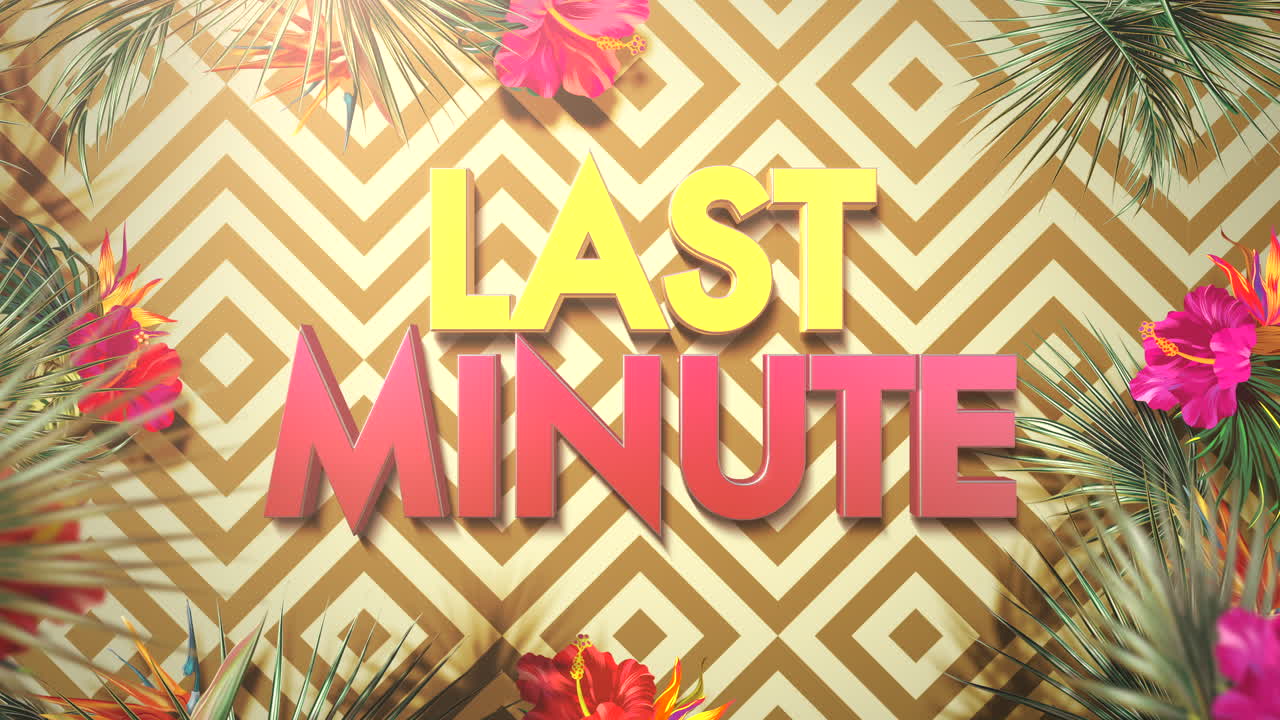 último minuto con flores retro en geométrico