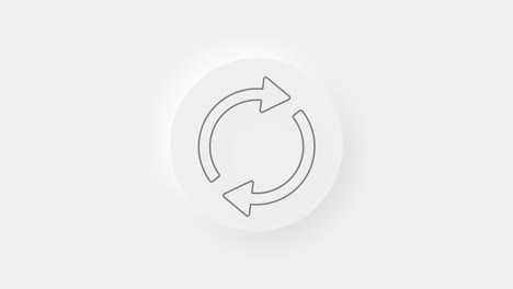 icono del símbolo de reciclaje aislado en fondo blanco. icono de flecha circular. 4k