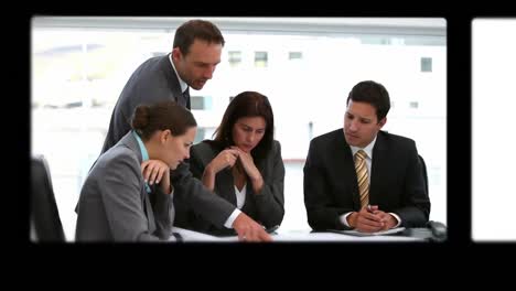 montaje de reuniones de negocios