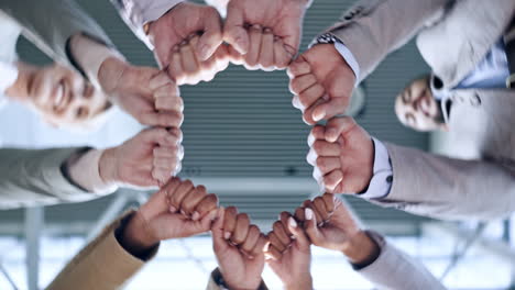 support, teamwork or business people fist bump