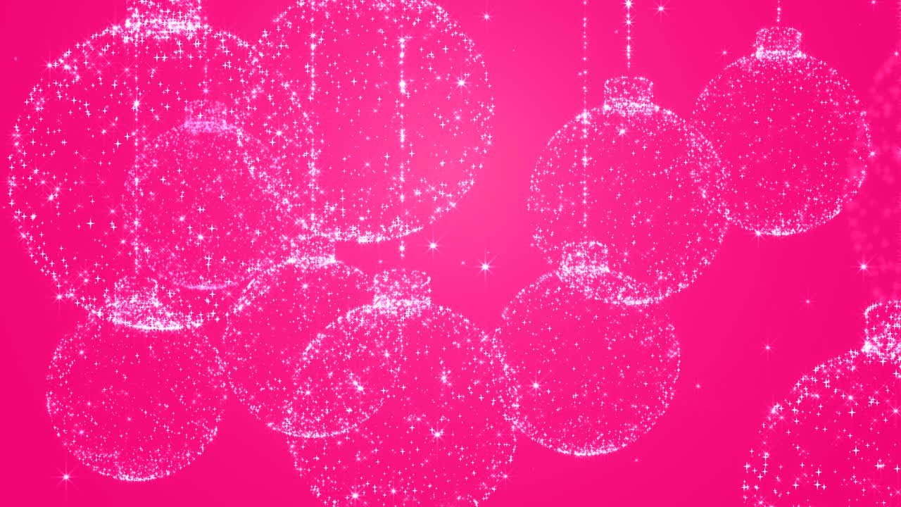 분홍색 배경에 크리스마스 공.