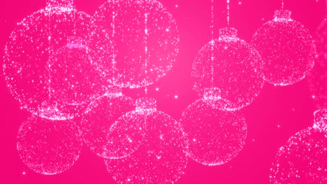 christmas balls on pink background.