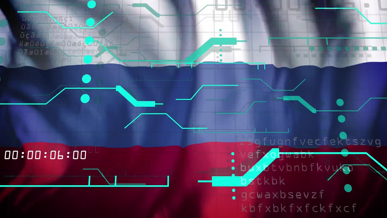 러시아의  ⁇ 발 위에서 데이터 처리의 애니메이션