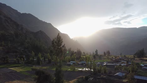 sunrise or sunset in the peruvian mountains