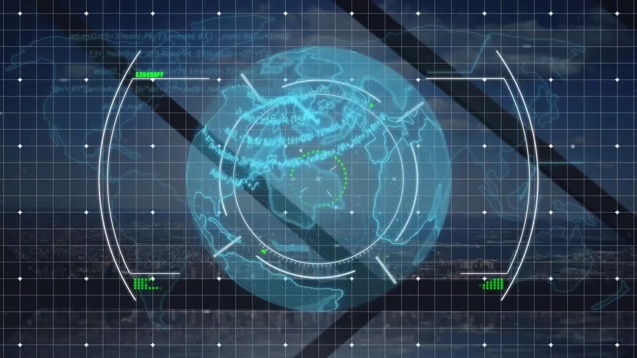 animación del procesamiento de datos en el mundo y las conexiones