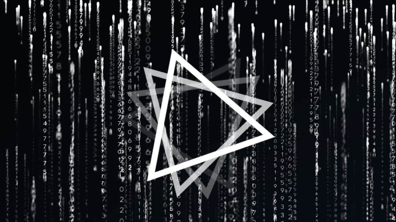 데이터 처리를 통해 움직이는 기하학적 모양의 애니메이션