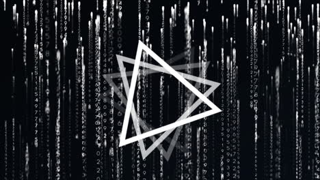 Animation of moving geometrical shapes over data processing