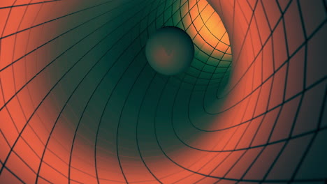 túnel geométrico abstracto con esfera