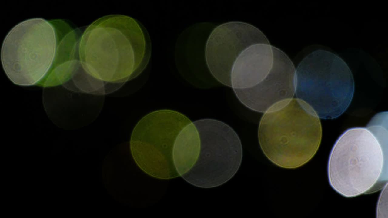 블랙에 빛의 서클의 보케 비디오 배경 렌즈 빛 누출 효과