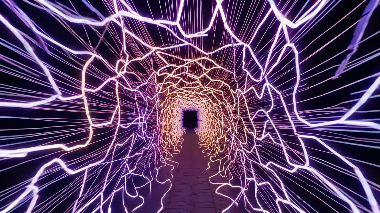 túnel de luz colorido