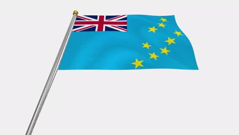 loop video of tuvalu flag  fluttering in the wind, slow motion video of 4k , with alpha channel