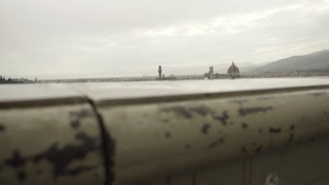 slow motion: rainy day on michelangelo hill with view to florence city