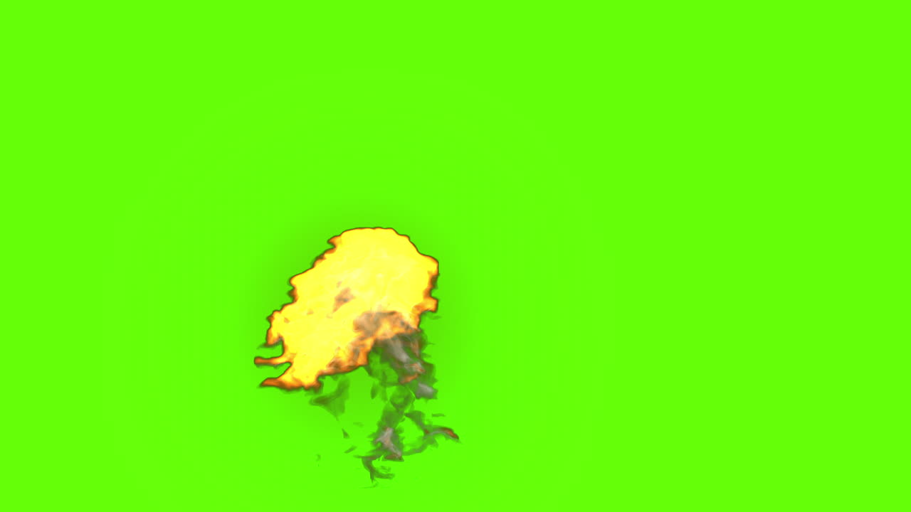 Fire and Smoke VFX Element on Green Screen