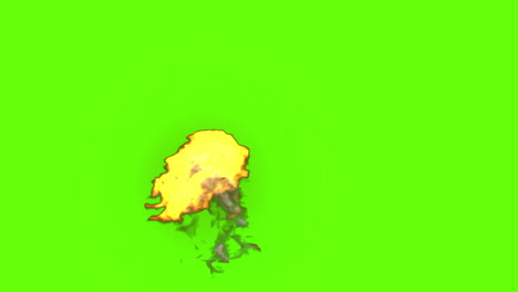 fire and smoke vfx element on green screen