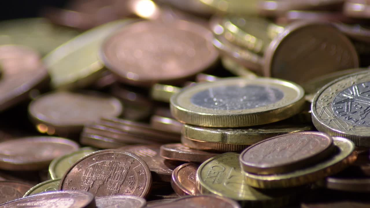 monedas en euros en circulación, dinero en efectivo