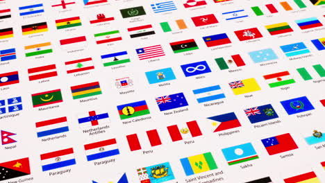 An-illustration-chart-or-poster-in-a-diagonal-position-revealing-different-kinds-of-colourful-national-flags-zoomed-out