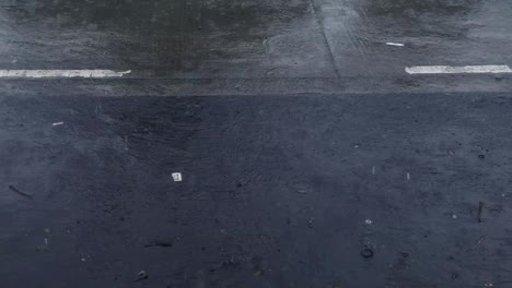 Monsoon-Season,Heavy-Rain-on-Asphalt,-Depression-Scene,-Static-Shot