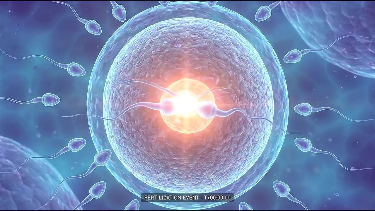 卵子を受精させる精子細胞の科学アニメーション