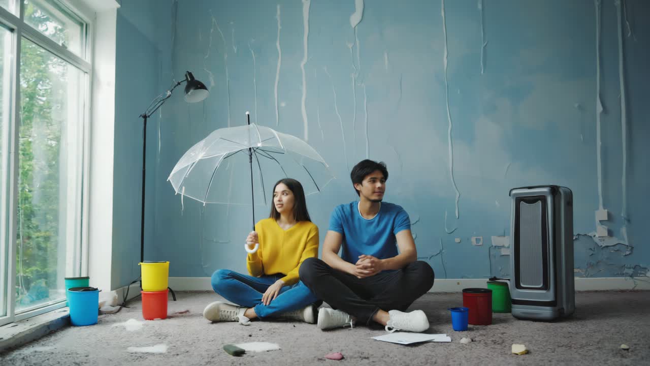 Couple dealing with home renovation disaster