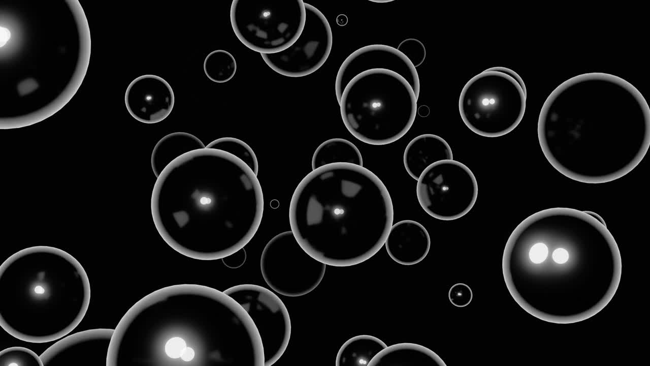 Abstract 3D Sphere Pattern on a Black Background