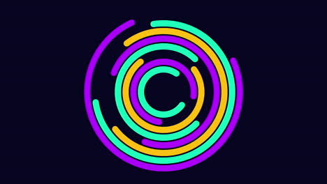 Vibrant spiral composed of red, green, and blue circles