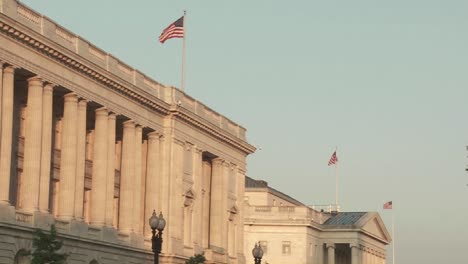 Flags-fly-atop-buildings-in-Washington-DC