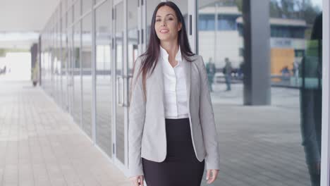 gorgeous business woman walking