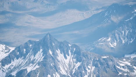 Aerial-View-Landscape-of-Mountais-with-Snow-covered