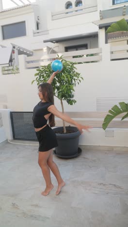 woman playing ball outdoor