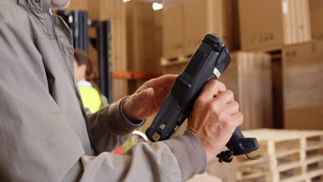 warehouse workers working together