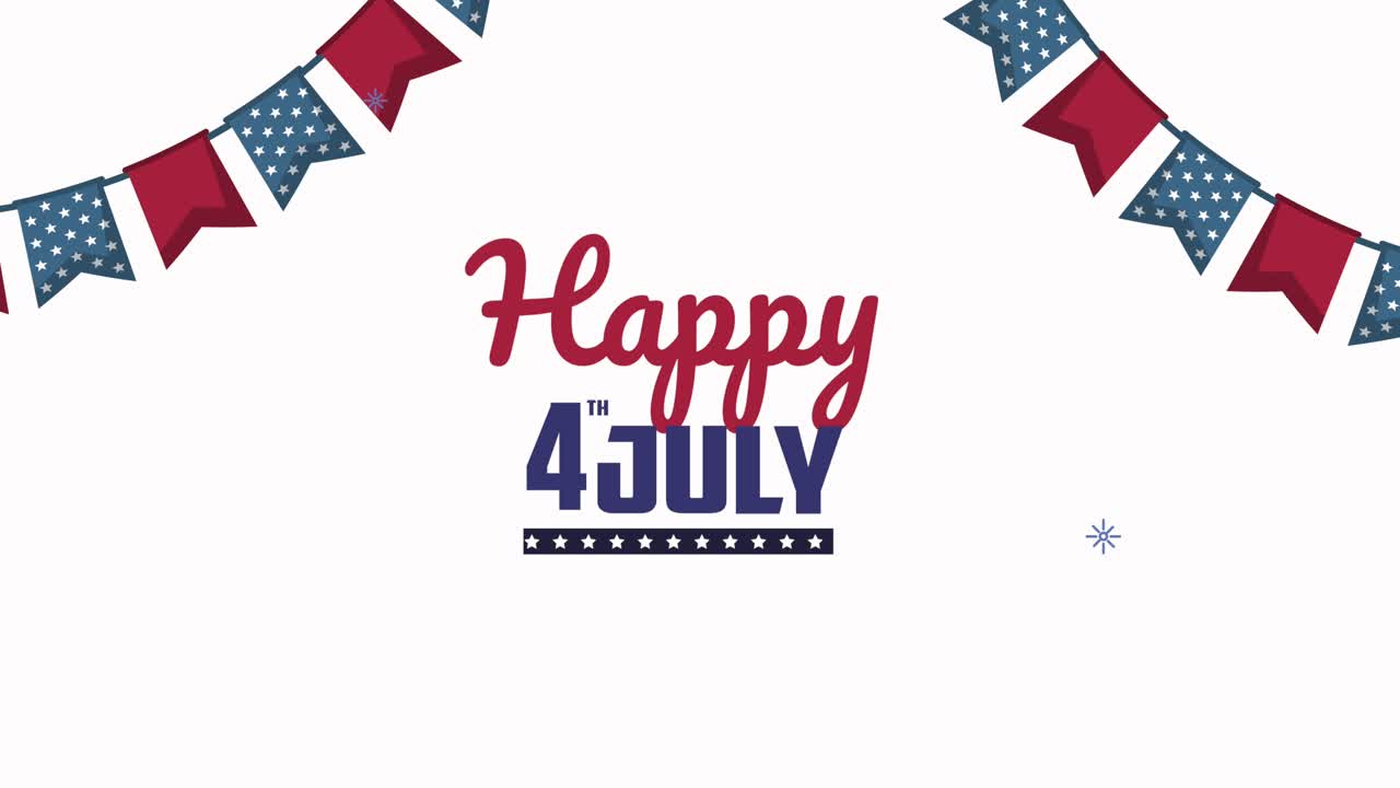 미국 독립기념일 문장과 장미가 매달려 있습니다.