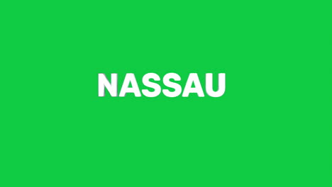 una suave y de alta calidad, plata 3d texto revela de la ciudad capital "nassau