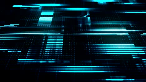 fondo de ingeniería de alta tecnología abstracta. transferencia de datos en un espacio cibernético virtual. bucle sin fisuras.