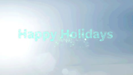 Happy-holidays-text-text-over-fireworks-exploding-against-gradient-blue-background