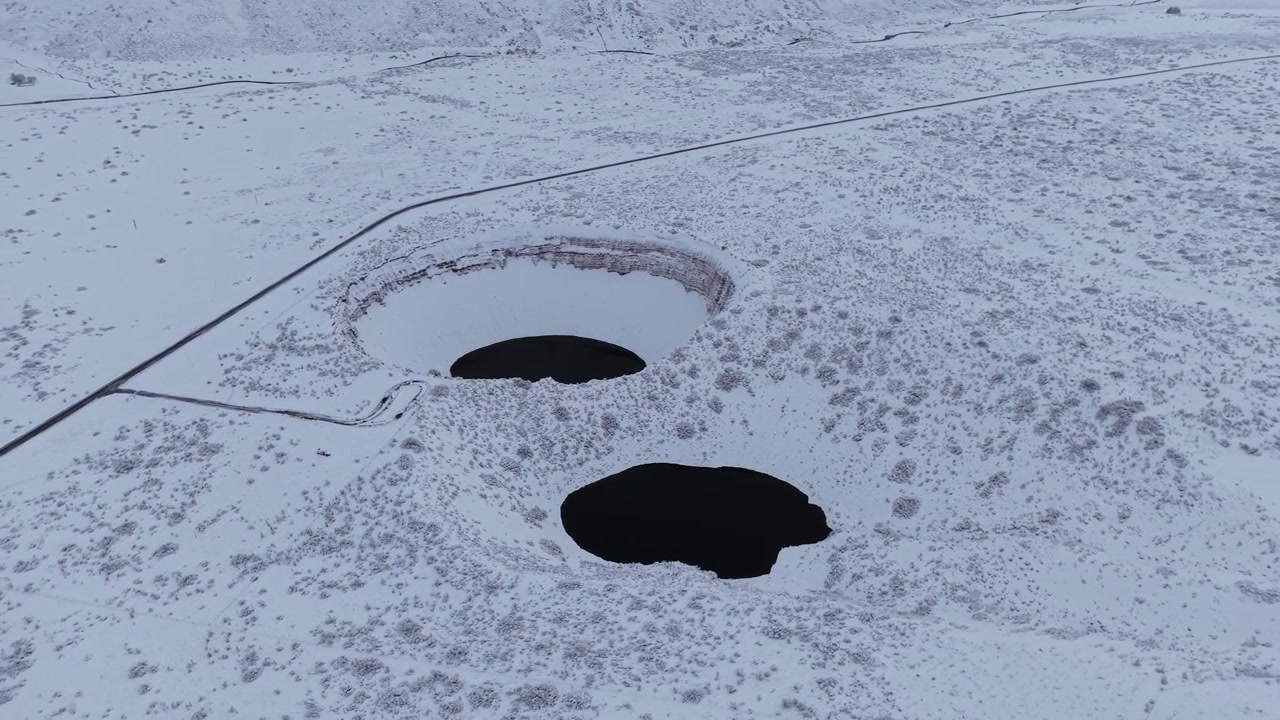 Argentina Invierno Dron Pozo de las Ánimas Sumidero Paisaje Montañoso Nevado Vista Aérea Mendoza