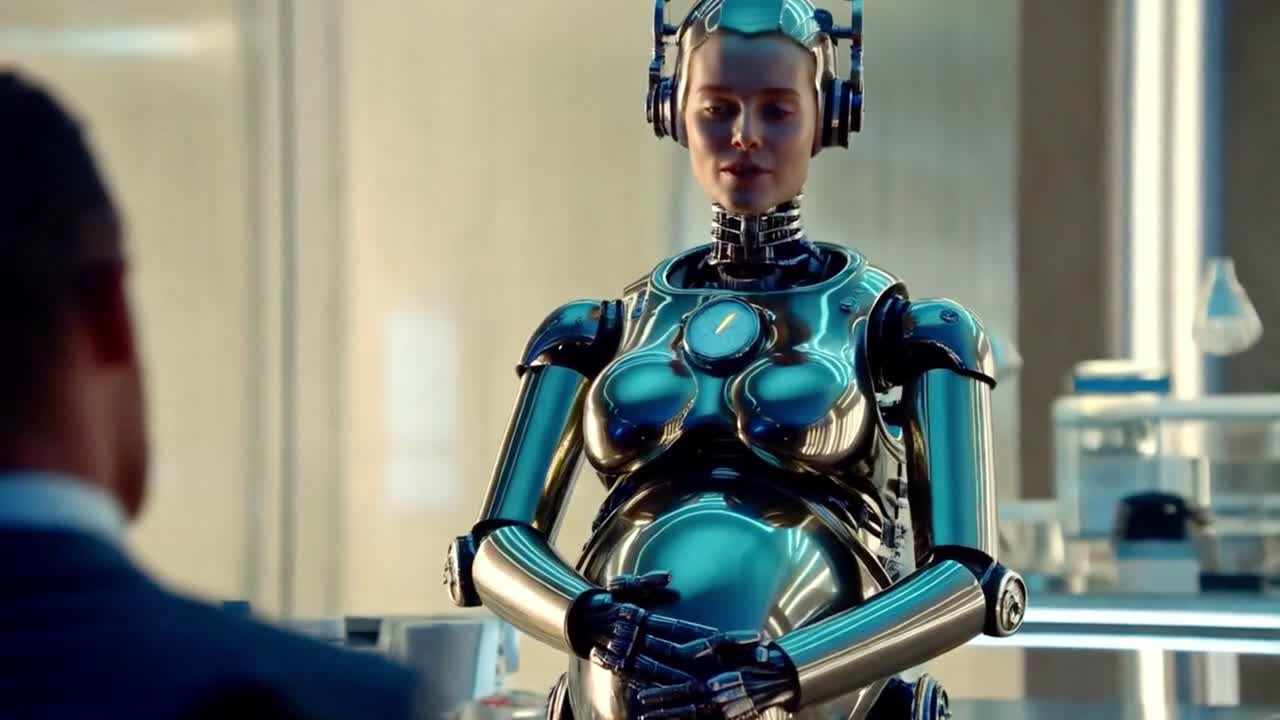 A pregnant robot