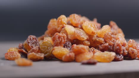 close-up of a pile of golden raisins